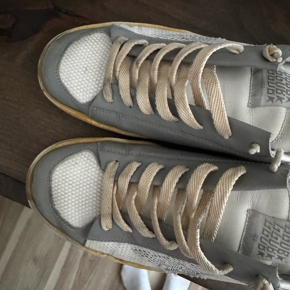 Golden Goose Gray and White Sneakers - Picture 3 of 6